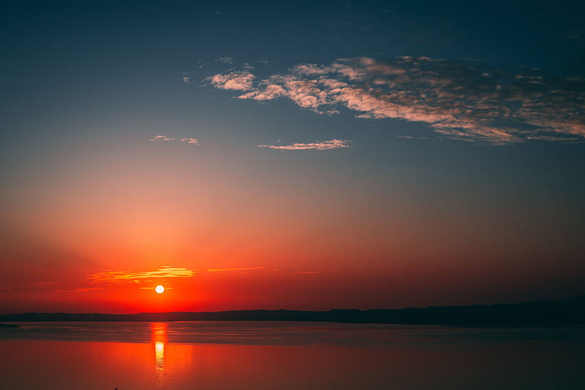 Natur, Sonnenuntergang, Himmel, Meer, Horizont HD-Hintergrundbild