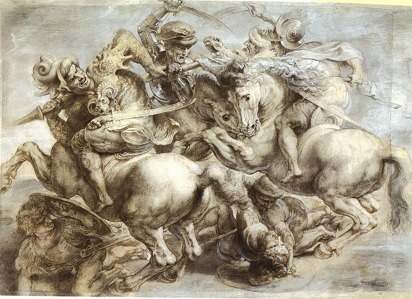 Da Vinci Seni, kuda, seni, pertempuran, pertarungan, da vinci Wallpaper HD