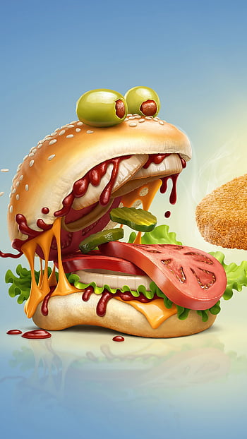 Cartoon burger HD wallpapers | Pxfuel