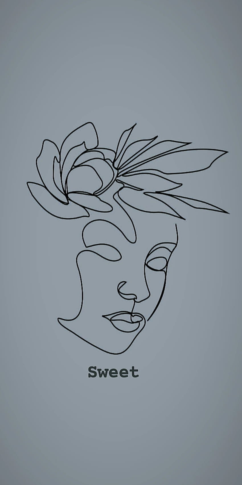 Line Art Face Abstract Art One Line Minimal' Sticker