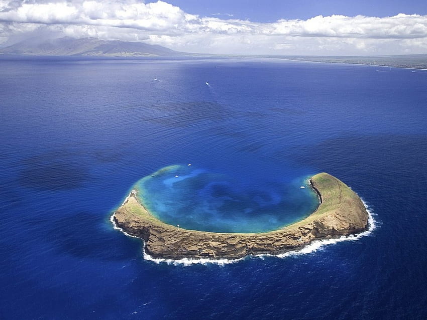 Horseshoe Island, azul, ilha, ferradura, céus, natureza, ferraduras, oceano papel de parede HD