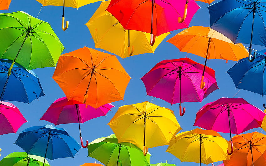 Colorful Umbrellas HD wallpaper