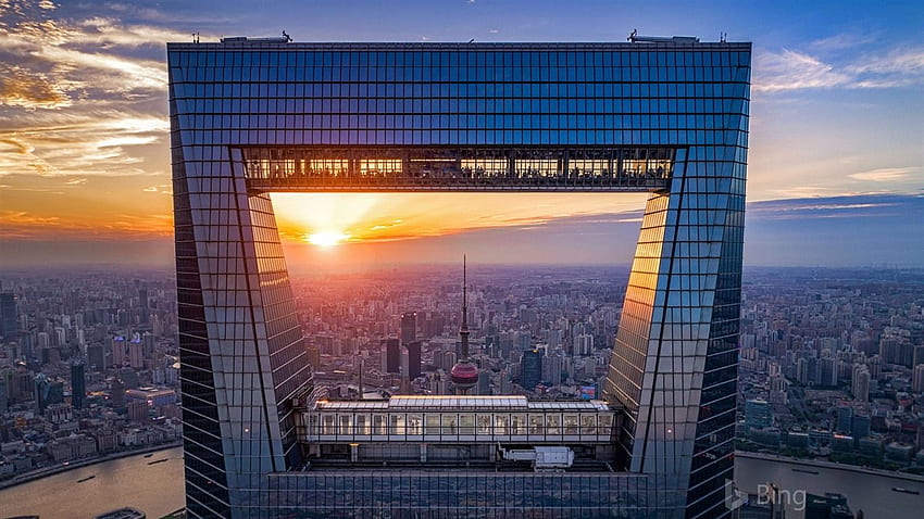 Световният финансов център в Шанхай в Китай 2017 Bing Preview HD тапет