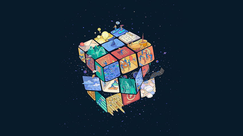 Rubik Cube , Artiste, , , Arrière-plan Fond d'écran HD