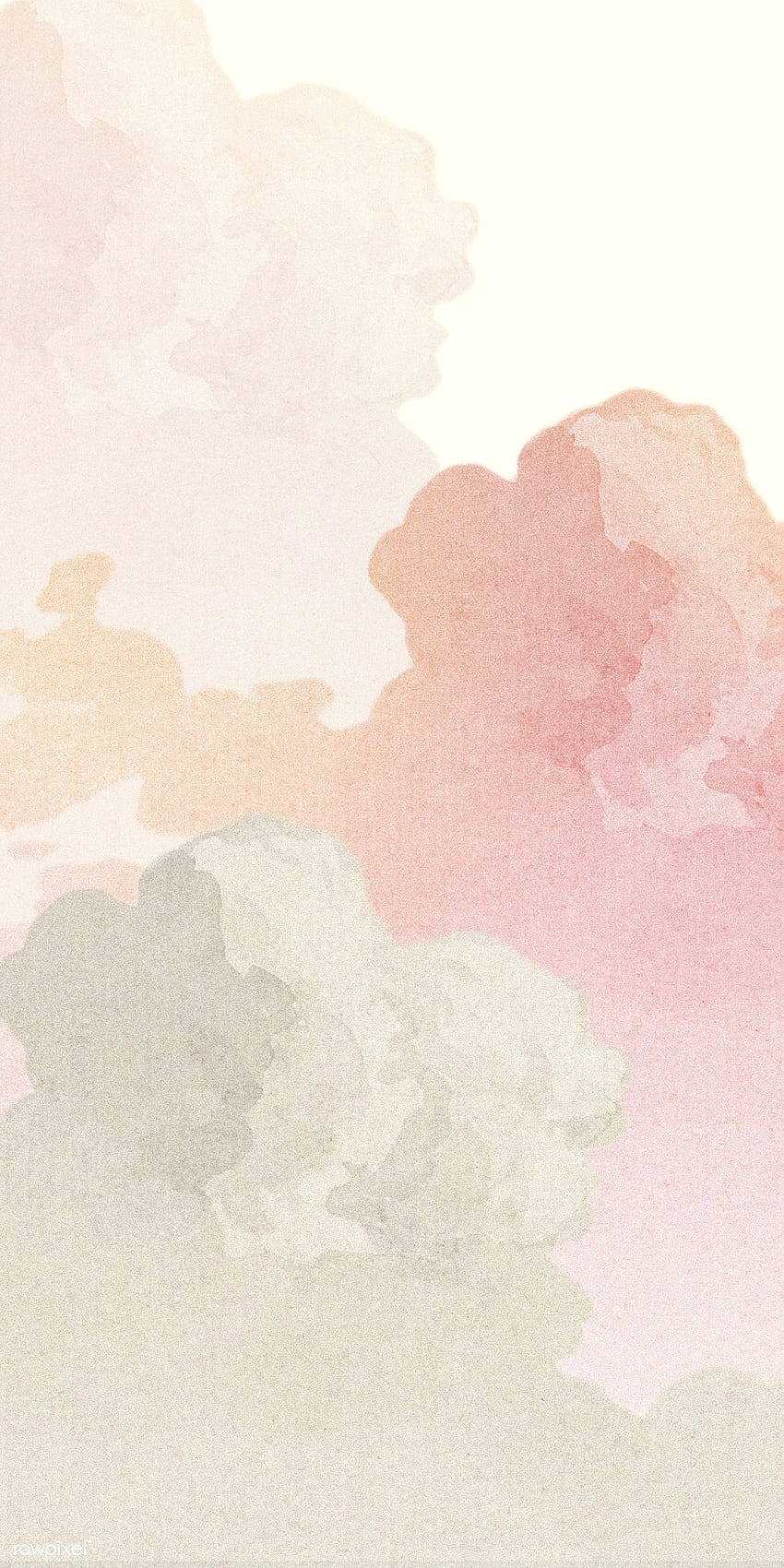 pastel for iphone, pink, watercolor paint, atmospheric phenomenon, sky, illustration, cloud, beige, design, pattern, peach - kiss HD phone wallpaper