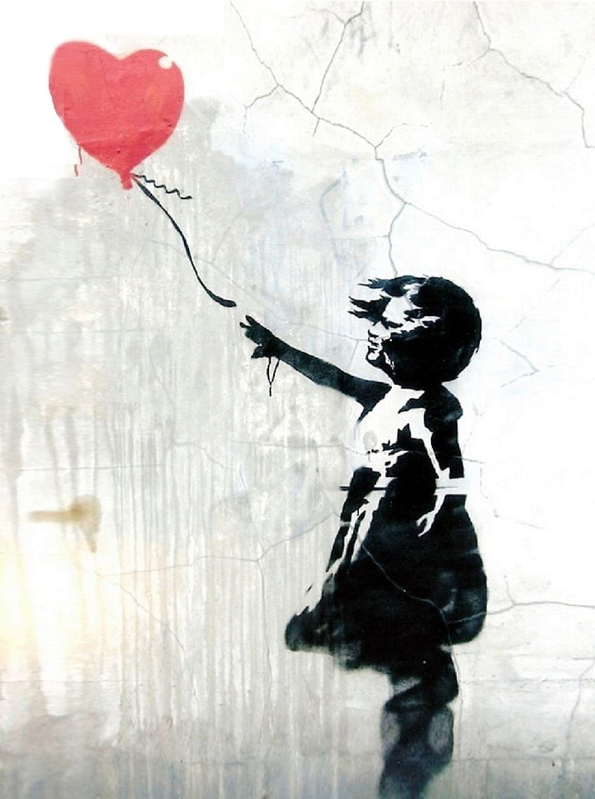 Banksy-Telefon - Ballon-Mädchen Banksy-Plakat HD-Handy-Hintergrundbild