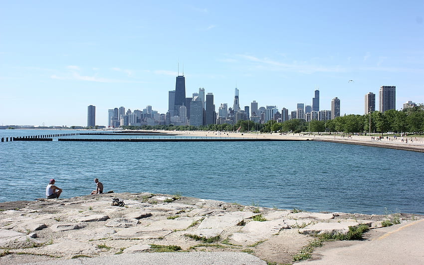 Chicago, America, Chicago, skyscrapers, America, lake HD wallpaper