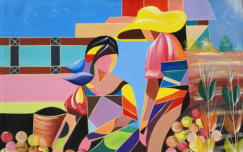 MAR VISTA'S ART: Abstrakter Maler der mexikanischen und japanischen Kultur HD-Hintergrundbild