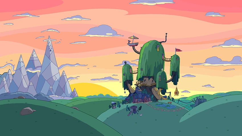 Adventure Time Hintergrundgrafik, Adventure Time Treehouse HD-Hintergrundbild