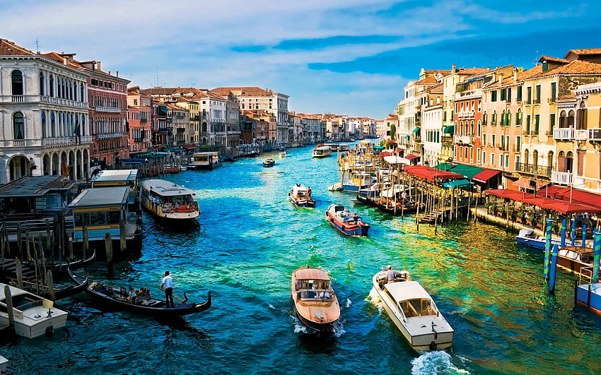 Şehirler, Evler, Nehirler, İtalya, Venedik, Rıhtım, Rıhtım HD duvar kağıdı