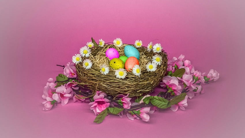 イースター 2014、色、花、卵、卵、イースター 高画質の壁紙