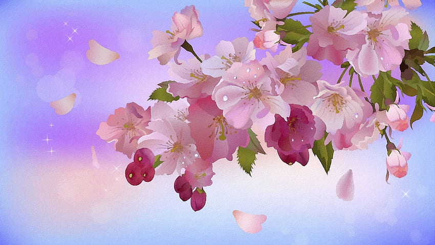 Apple inc. digital art artwork blossom bloom HD wallpaper