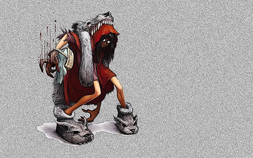 Dark little red riding evil girl anime scary creepy spooky wolves HD wallpaper