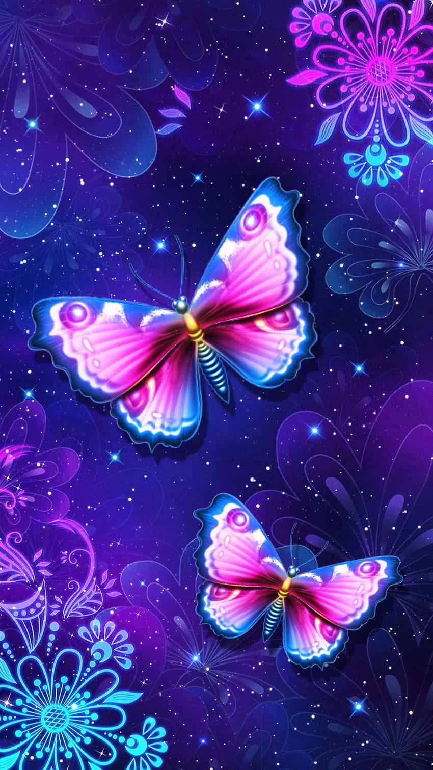 Purple Butterfly Live за Android, Purple Butterflies HD тапет за телефон