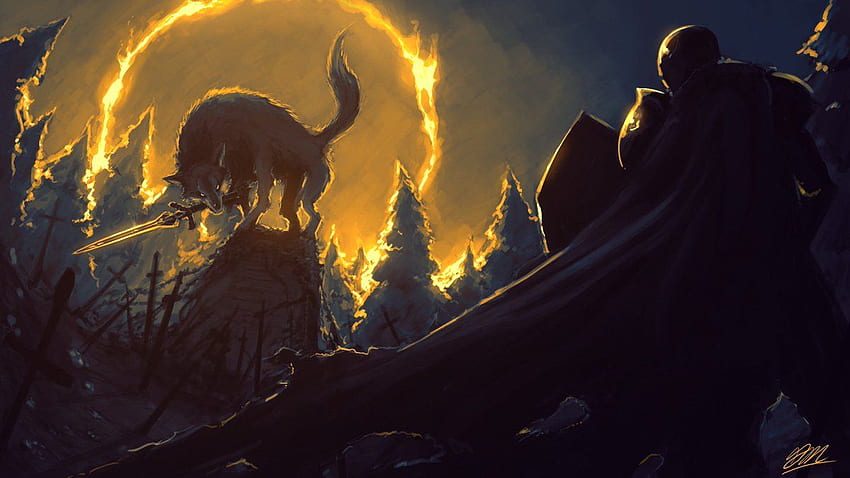 Gregzilla - Dark Souls - Great Grey Wolf Sif HD wallpaper