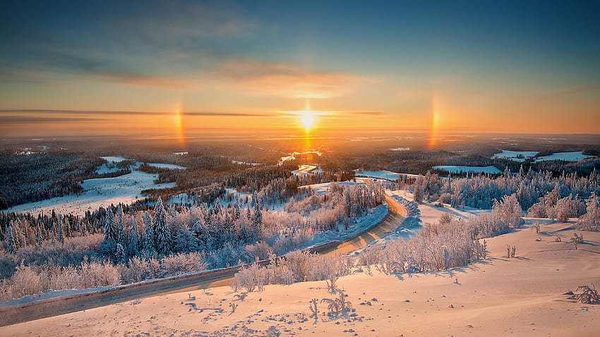 Пейзаж, Зима, Природа, Блясък, Светлина, Урал, Белогорие, Бели планини HD тапет