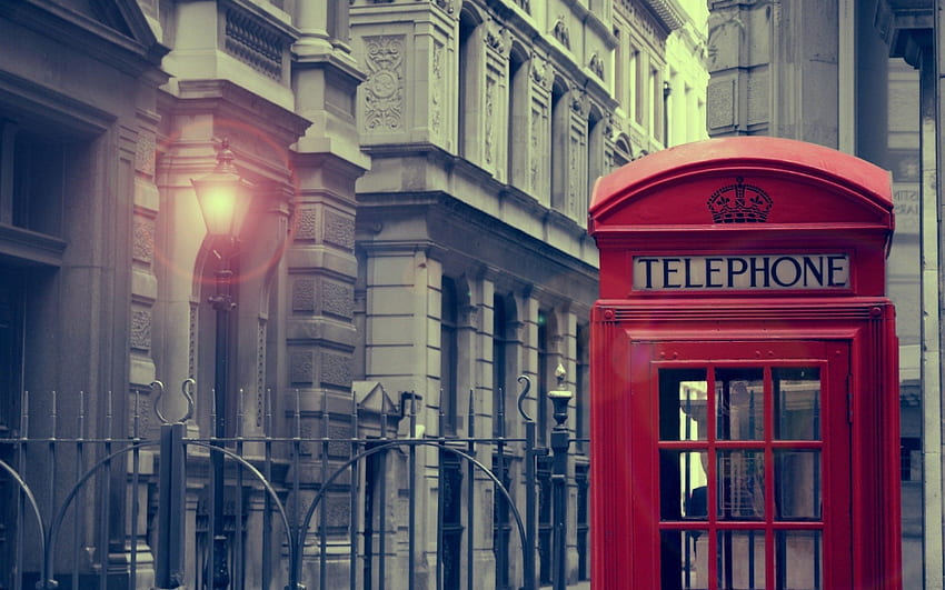 Лондонска телефонна кабина., Лондонска графика HD тапет