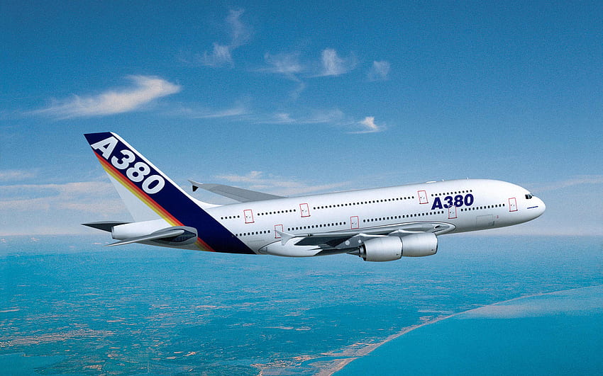 Airbus A380, flying airplane, passenger plane, A380, civil aviation, Airbus for with resolution . High Quality HD wallpaper