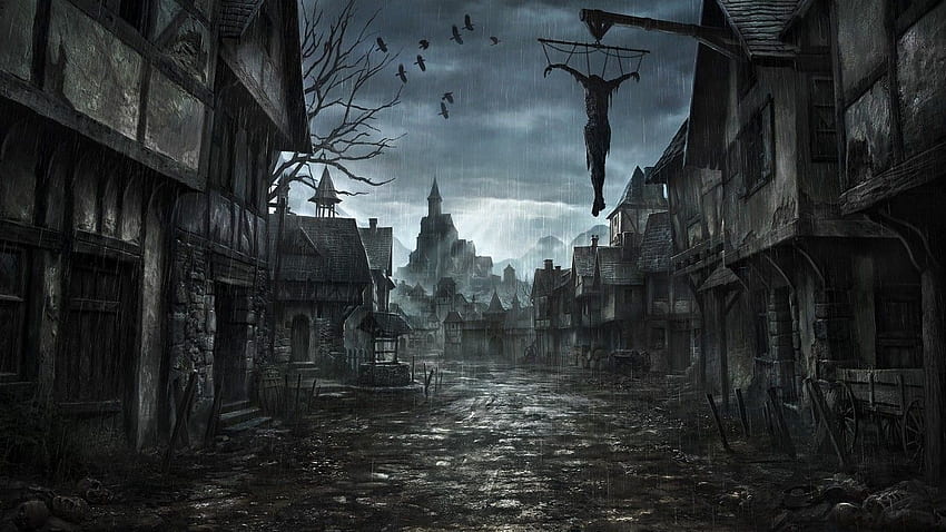 ฝน, เมือง, อีกา, Bloodborne, Diablo / และพื้นหลังมือถือ, ภูมิทัศน์ Bloodborne วอลล์เปเปอร์ HD