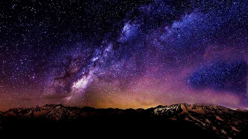 stelle, notte, paesaggio, notte stellata, montagna, lunga esposizione, galassia, stelle cadenti, cometa / e mobile Sfondo HD