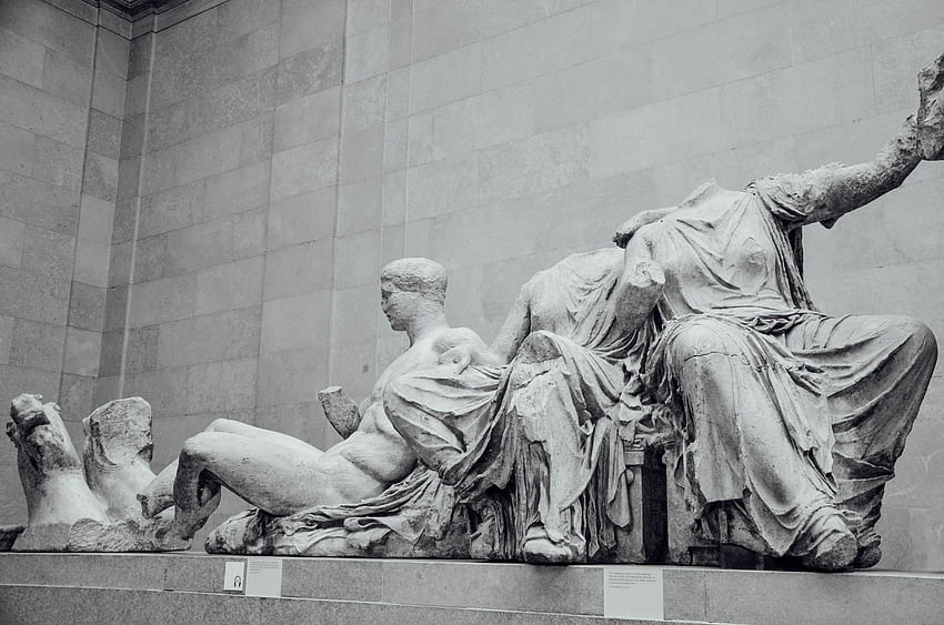 Broken Sculptures Of Human Figures In Black And White - British Museum - HD wallpaper