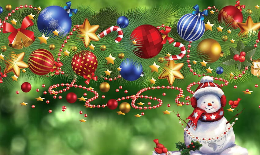 Christmas decoration, snowman, magic, digital, pretty, art, Christmas ...