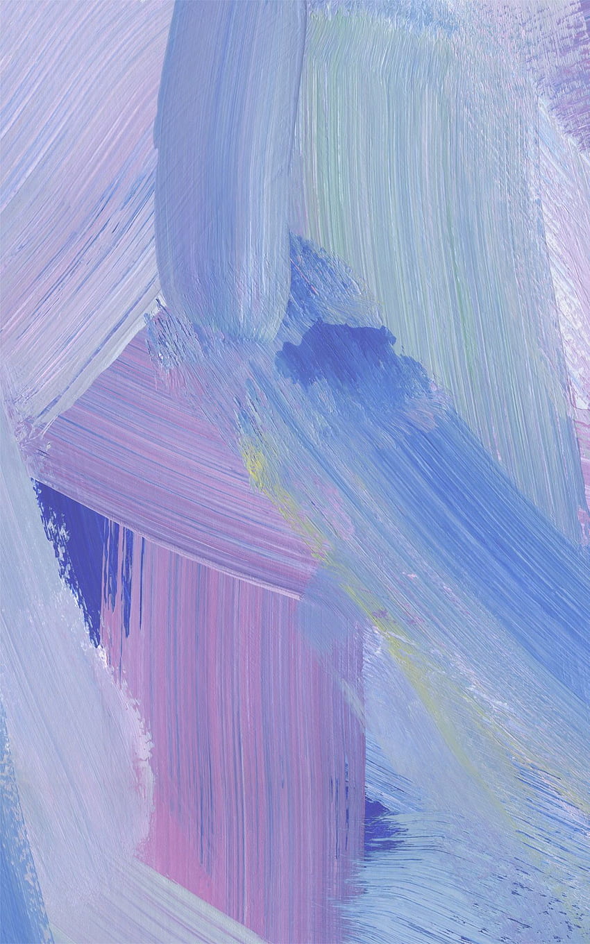 핑크 & 블루 추상 브러쉬 스트로크 벽화. 벽화. 파란색 추상 회화, 수채화, 추상 HD 전화 배경 화면