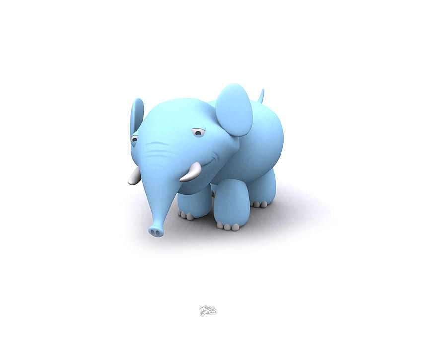 Elefante 3d, azul, abstracto, animales, entretenimiento, otro, lindo, divertido fondo de pantalla