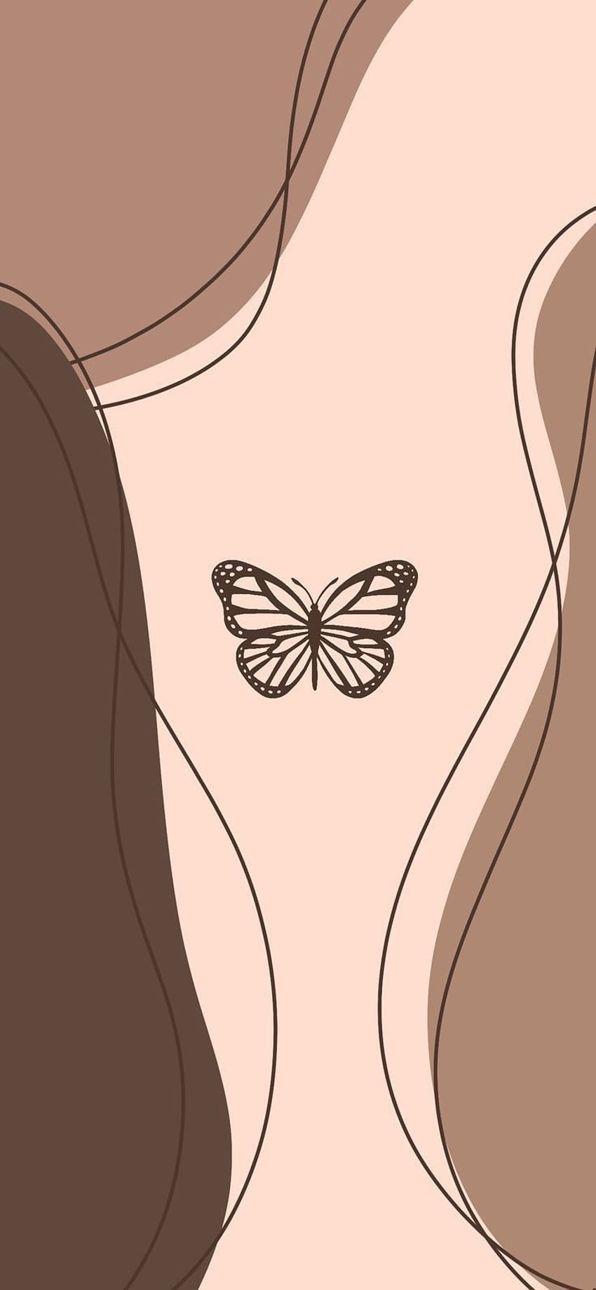 Brown Butterfly, Aesthetic, moths_and_butterflies HD phone wallpaper