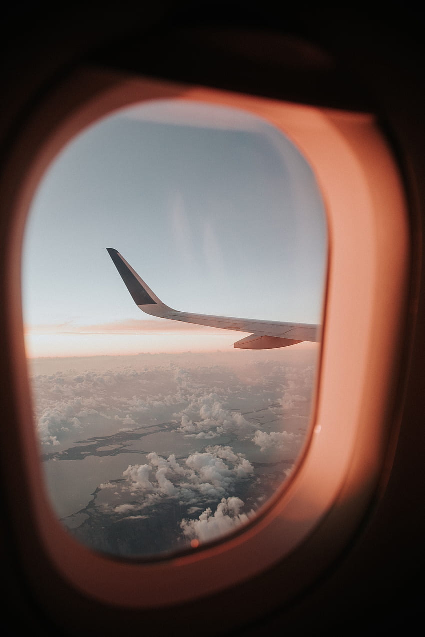 Flugzeugfenster, Flugzeugflügel HD-Handy-Hintergrundbild