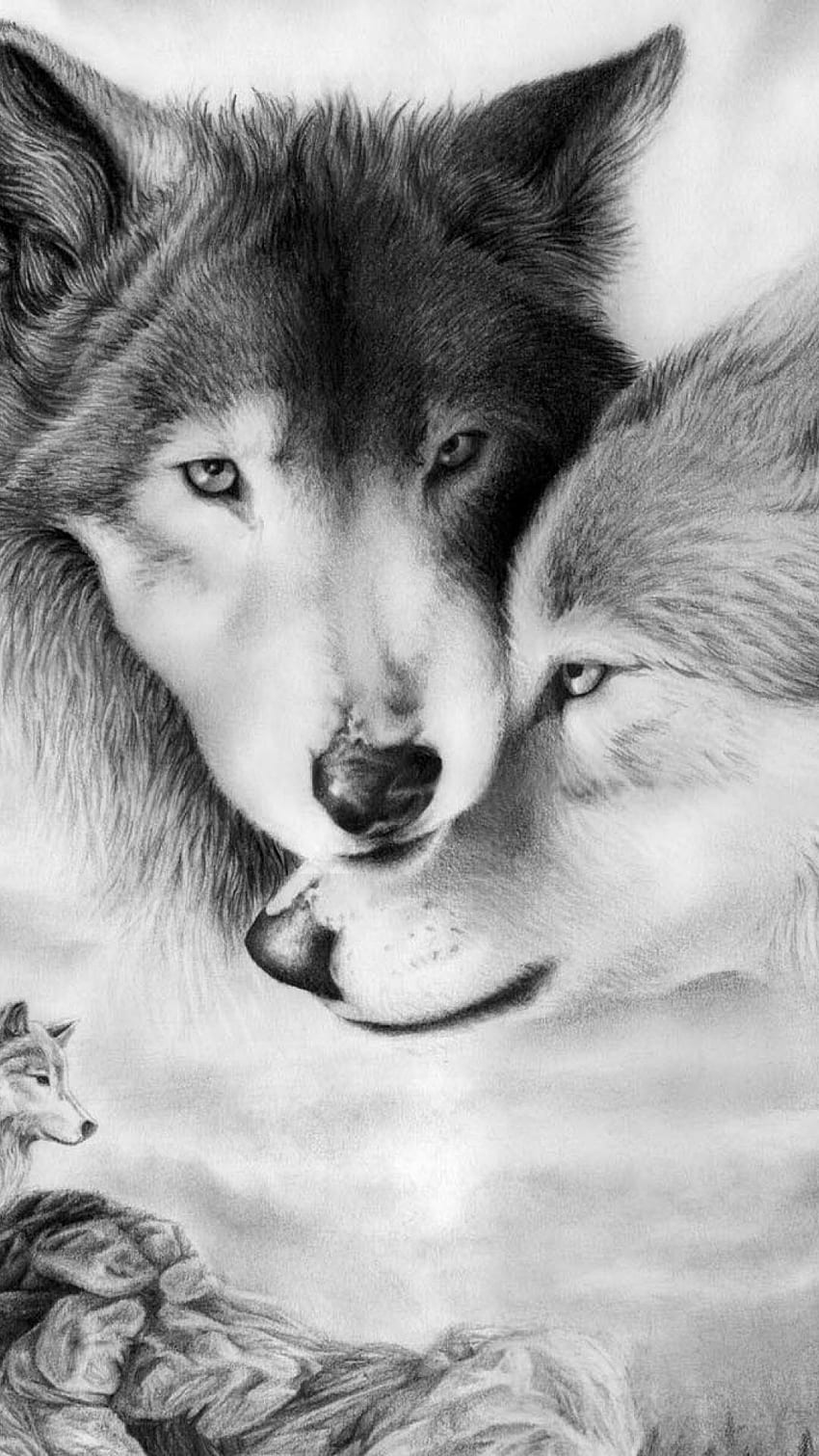 Animals amazing wolf drawings animals wolf iphone 6 plus HD phone wallpaper