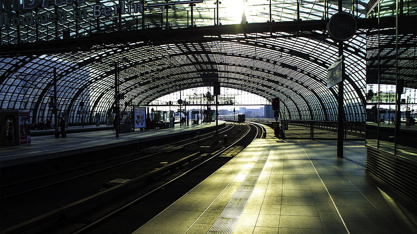 Miasta, Berlin, miasto, kolej, stacja, stacja kolejowa Tapeta HD