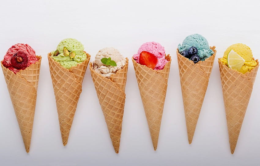 Berries, Colorful, Ice Cream, Fruit - Ice Cream, Ice Cream Cone HD wallpaper