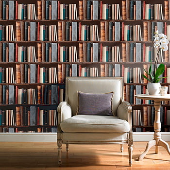 Wallpaper On Back Of Bookcase Design Ideas