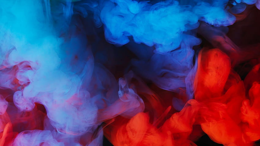 Abstrak Asap Merah Biru, Asap Dingin Wallpaper HD