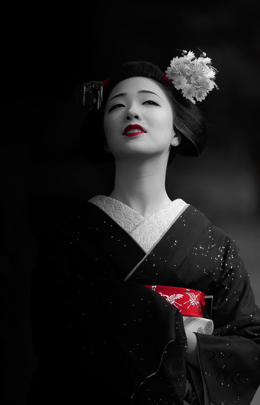 beste Geisha Maiko Oiran. Geishas, ​​Kimono, japanische Geis Hasen und Schmetterlinge HD-Handy-Hintergrundbild