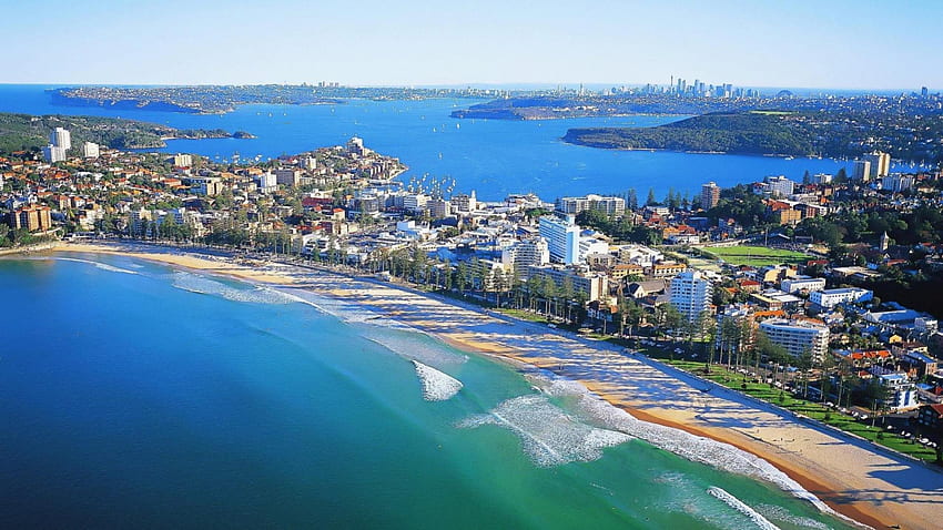 シドニー、海、景色、街、ビーチの街の男らしいビーチ 高画質の壁紙