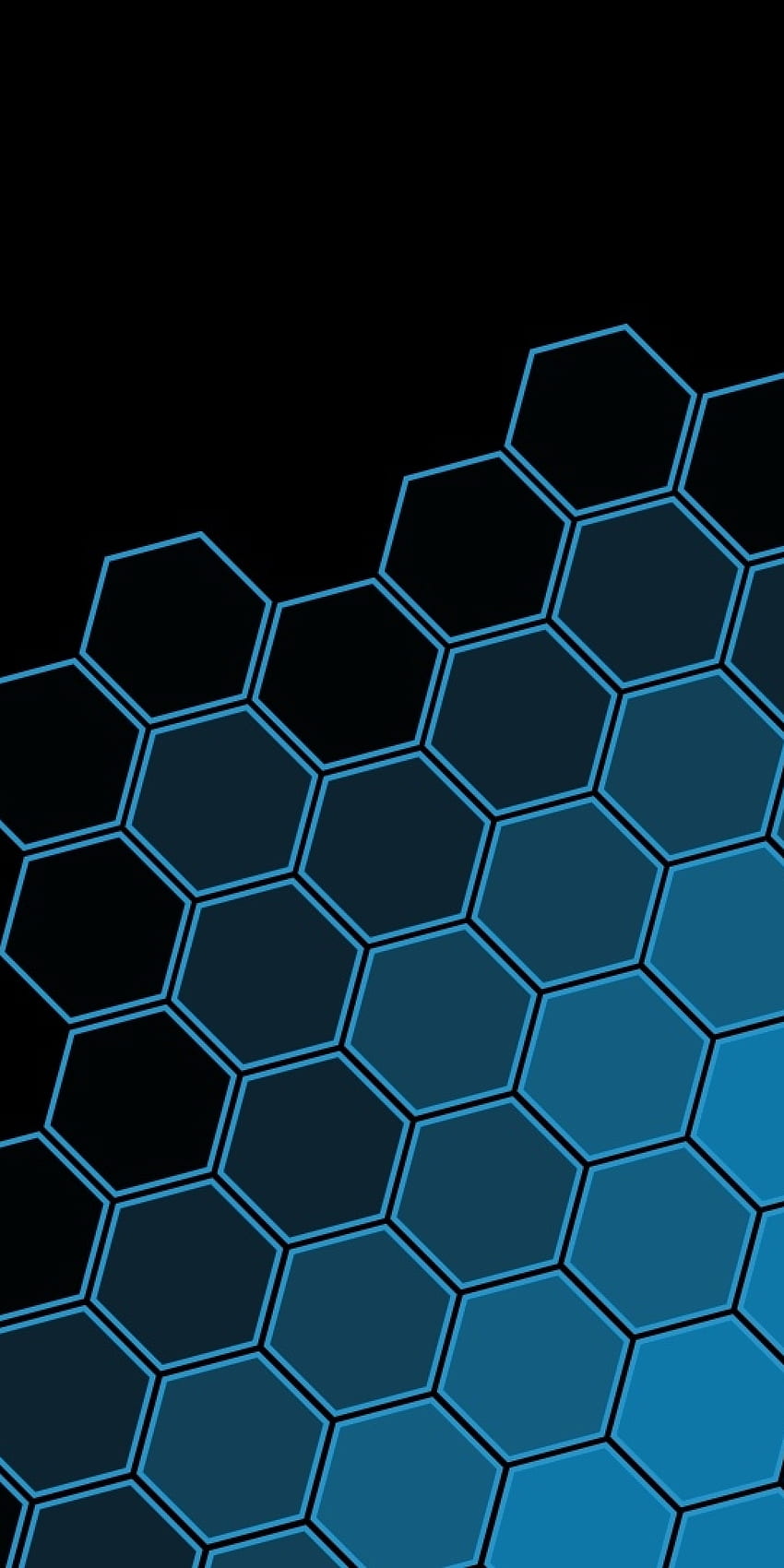 Black Blue Hexagon Pattern, 1080 X 2160 Blue and Black HD phone wallpaper