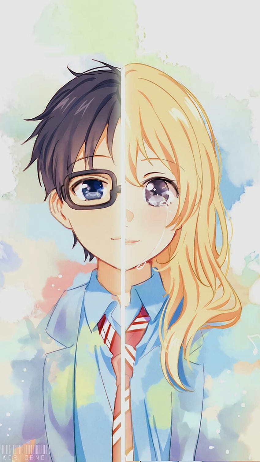 Shigatsu wa kimi no uso - Sua mentira em abril - Kousei Arima e Kaori, Kawaii Anime Boy Papel de parede de celular HD