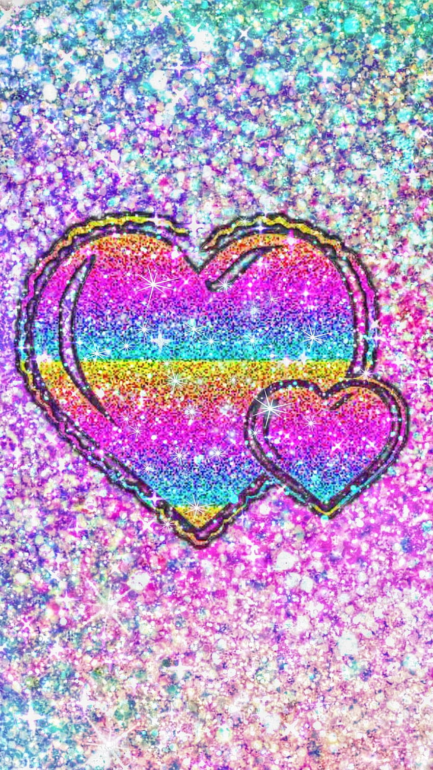 Rainbow Glitter Heart Background (Page 1), Pastel Rainbow Heart HD phone  wallpaper | Pxfuel