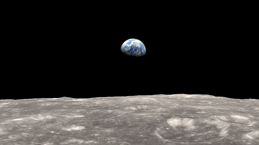 地球は月に酸素を送っています。 地球重力、NASA ミッション、月面、月から地球 高画質の壁紙