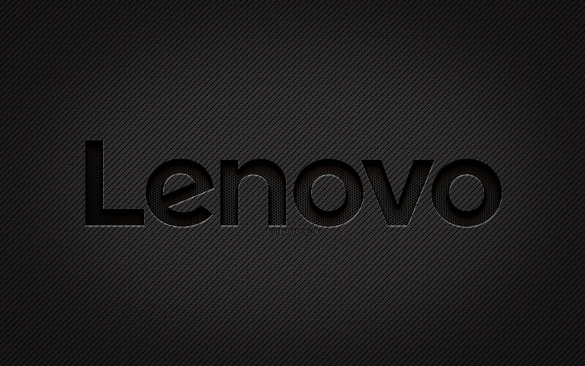 Logo karbon Lenovo,, seni grunge, latar belakang karbon, kreatif, logo hitam Lenovo, merek, logo Lenovo, Lenovo Wallpaper HD