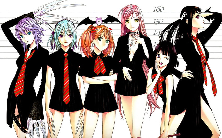 Rosario Vampire Girls, Cant think of a fourth, Black, Ties HD wallpaper