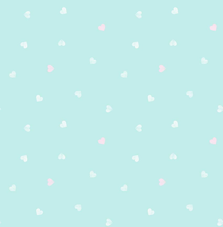 BLUE PINK WHITE LOVE HEARTS GIRLS CHILDRENS KIDS NURSERY BABY DL21116, Pink and Teal HD phone wallpaper
