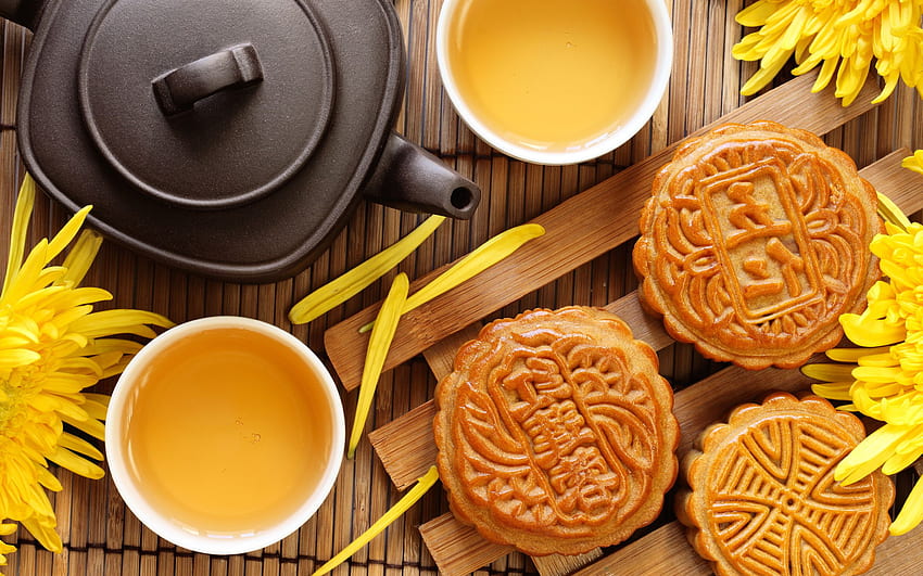 Chinese tea pastry HD wallpaper