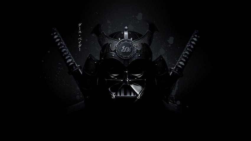 Samurai Star Wars Darth Vader Mask Katana Sword, Japanese Kanji Life HD wallpaper