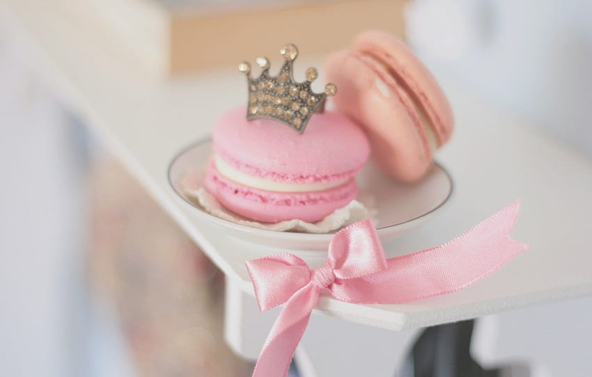 Background, Pink, , Mood, Food, Crown, Cookies, Plate, Tape, Cake, Bow, Dumb Dumb, Sweet, , Polnoekranogo For , Section еда HD wallpaper