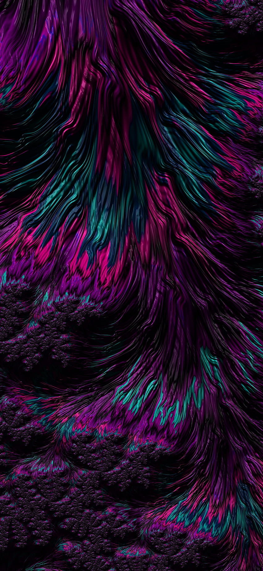Abstrakt, violett, flüssig, fraktal, wellig, lila HD-Handy-Hintergrundbild