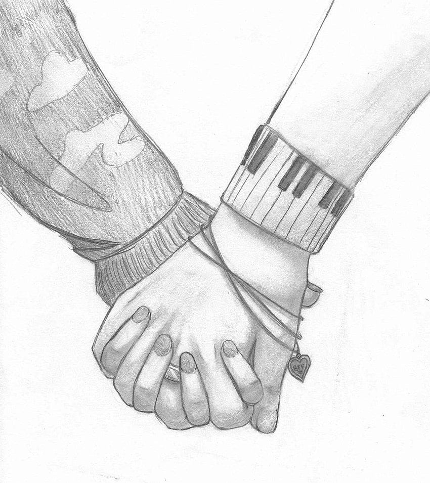 couple holding hands tumblr drawing