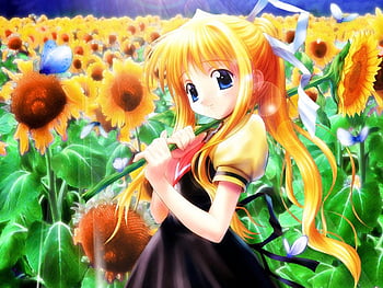 Anime Girl Flowers Garden 4K Wallpaper iPhone HD Phone #6901k